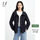 玖姿（JUZUI）休閑戶(hù)外短款工裝連帽風(fēng)衣外套女2026春季新款JTGC41302 丈青 L
