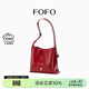 FOFO流浪包原創(chuàng  )小眾設計師油蠟皮百搭通勤大容量牛皮單肩斜挎女包 中號洋紅【可裝11寸ipad】
