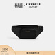 蔻馳（COACH）奧萊男士男包老花炭黑色RACER小號腰包 QB/炭黑色/黑色