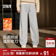 森馬（Semir）休閑褲女冬季發(fā)熱抑菌抓絨寬松彎刀褲2025潮酷香蕉褲109725127008