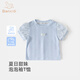 班喜迪女童短袖t恤夏裝2026新款洋氣兒童公主上衣夏季童裝薄款寶寶衣服 藍色 100