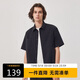 卡賓泡泡紗短袖襯衫24夏新款LOGO刺繡商場(chǎng)同款H 煤黑色01  L 