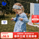 迷你巴拉巴拉女童兒童柔軟寬松A擺娃娃領(lǐng)燈芯絨連衣裙春新品 花藍色調00308 100