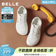百麗（Belle）時(shí)尚愛(ài)心小白鞋女2026春新商場(chǎng)同款舒適低跟百搭板鞋E9T1DAM6 米色 37 (235mm)