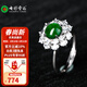 七彩云南翡翠A貨陽(yáng)綠戒指S925銀鑲活圈口女款送女友送媽媽禮物 翡翠戒指
