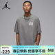 Jordan男子短袖T恤 純棉圓領(lǐng)ESS 百搭貼布logo DZ7314-091灰XL