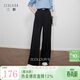 三彩2025秋季新款休閑長(cháng)褲寬松垂感闊腿褲通勤西裝褲氣質(zhì)顯瘦S 經(jīng)典黑 S 155/64A