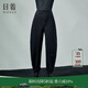 日著(zhù)原創(chuàng  )設計女裝春季新款女士寬松百搭顯瘦褲子女蘿卜哈倫長(cháng)褲 尋游黑 M