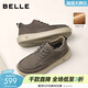 百麗（Belle）男鞋高幫休閑工裝鞋冬季新商場(chǎng)同款真皮板鞋加絨8WK01DD5 灰色-絨里 41