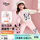迪士尼寶寶（Disney Baby）女童加絨套裝兒童衛衣衛褲中小童裝春季保暖休閑運動(dòng)套 粉色 110