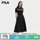 FILA斐樂(lè )官方女子連衣裙2025夏時(shí)尚休閑簡(jiǎn)約修身短袖連身裙