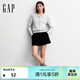 蓋璞（GAP）女裝春款純棉圓領(lǐng)針織衫基礎款開(kāi)衫毛衣美版443176 淺灰色 S 美碼  M亞洲碼165/88A
