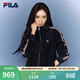 FILA 斐樂(lè )楊冪同款官方女士針織連帽外套2026春新款時(shí)尚休閑夾克上衣 傳奇藍-NV M 165/84A/M