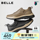 百麗（Belle）套腳休閑鞋男鞋新款冬季商場(chǎng)同款厚底工裝鞋8WR01DM5 卡其色-單里 40 (250mm)