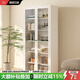 佳赤鋼制書(shū)柜家用簡(jiǎn)約玻璃帶門(mén)書(shū)架多層落地靠墻展示柜客廳收納儲物柜 奶白-雙門(mén)款通玻門(mén)高180/長(cháng)70cm