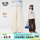 左西女童加絨褲子秋冬款保暖兒童燈芯絨彎刀褲2025新款中大童長(cháng)褲 米白 130 建議身高130cm左右
