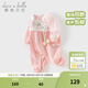 戴維貝拉（DAVE＆BELLA）新生兒衣服女寶寶爬服哈衣春裝新款中國風(fēng)小童漢服連體衣 灰粉色【現貨】 80cm （建議身高73-80cm）