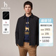 哈吉斯（HAZZYS）男裝 冬款襯衫式翻領(lǐng)絎縫棉服高彈簡(jiǎn)約男士外套ASSZU0CDX12
