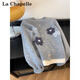 拉夏貝爾（La Chapelle）春秋毛衣針織開(kāi)衫女2026冬季時(shí)尚新款小個(gè)子百搭針織衫打底衫上衣 灰色 L
