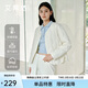 艾萊依輕薄羽絨服女春秋短款簡(jiǎn)約圓領(lǐng)時(shí)尚波紋輕暖外套 暖白色M