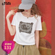 妖精的口袋蘑菇印花短袖t恤女2025夏季新款正肩顯瘦白色短款上衣 甜美白色 S
