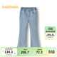 巴拉巴拉【商場(chǎng)同款】?jì)和Ｗ醒澟妊澢镅b新款長(cháng)褲舒適 牛仔淺藍88101 165