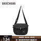 斯凱奇（Skechers）男女同款時(shí)尚運動(dòng)潮流復古學(xué)院休閑風(fēng)日常單肩斜挎包通勤 碳黑/0018