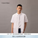 Calvin KleinJeans夏季男士經(jīng)典商務(wù)正裝休閑通勤ck刺繡字母純色短袖襯衫 YAA-月光白 L
