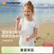 moodytiger女童速干T恤2026夏季新款童裝透氣舒適短袖女童運動(dòng)衣服