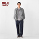 MUJI 男式 不易沾水 拉鏈夾克衫 男士休閑外套男裝26年春季 AD0ZBA6S 淺灰色 L (175/100A)