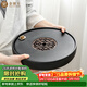 金鑲玉 茶盤(pán)圓形儲水家用功夫茶具干泡茶臺托盤(pán) 陶瓷雙圓25*5cm