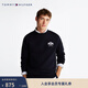 Tommy Hilfiger秋冬男裝純棉潮流美式休閑磨毛徽章刺繡圓領(lǐng)運動(dòng)套頭衫衛衣 藏青色DW5 L （推薦：150-165斤）