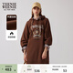 Teenie Weenie小熊冬裝學(xué)院風(fēng)連衣裙慵懶風(fēng)連帽衛衣裙女 棕色 S (160)