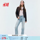 H&M女裝牛仔褲2026春季新款高腰喇叭時(shí)尚復古微緊身牛仔褲1109636 淺牛仔藍053 36 160/68