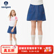 納維凱爾意大利小帆船女童牛仔短裙夏季時(shí)尚中大童涼感裙子休閑兒童半身裙 【涼感牛仔】牛仔藍 130