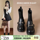 ZHR樂(lè )福襪靴女2025冬新款短靴子女學(xué)院風(fēng)粗跟小個(gè)子女靴EH06HL黑色37