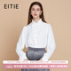 愛(ài)特愛(ài)（EITIE）復古宮廷風(fēng)木耳邊立領(lǐng)顯瘦百搭白襯衫春秋新款長(cháng)袖襯衣C2513816 極光白10 S (155)