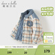 戴維貝拉（DAVE＆BELLA）兒童夾棉襯衫冬裝新款男童棉服男寶寶保暖上衣休閑小童襯衣 格子【現貨】 120 cm（建議身高110-120cm）