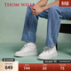 THOM WILLS男鞋小白鞋冬季內增高厚底休閑布洛克真皮白色板鞋男款 白色G691 41 /7.5碼