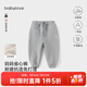 babylove嬰幼兒褲子秋冬加絨長(cháng)褲兒童衛褲外出加厚保暖寶寶束腳褲 淺麻灰 110 cm