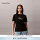 Calvin KleinJeans夏季女士ck字母印花純棉針織圓領(lǐng)短袖T恤 UB1-太空黑 M