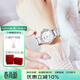 勞士頓（ROSDN）花語(yǔ)系列手表女日歷防水陶瓷帶女士手表十大品牌生日禮物送女友 本色貝母表盤(pán)L3170S-TAW