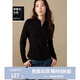 獨束大碼女裝純色半高領(lǐng)可調節打底衫2024冬季新多色修身內搭上衣 烏梅黑 XL (尺碼：3)
