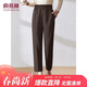 俞兆林媽媽褲子春秋彈力褲女松緊高腰休閑褲中老年寬松直筒女褲 Y53X071