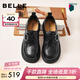 百麗（Belle）復古方扣羊皮樂(lè )福鞋女2026春新商場(chǎng)同款便士樂(lè )福鞋F1E1DAM6預售 黑色 37 (235mm)