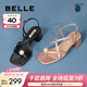 百麗（Belle）鐘楚曦同款珠珠女孩1.0新中式?jīng)鲂疀鲂珺1887BL4 茱萸粉-涼鞋 34 (220mm)