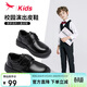 紅蜻蜓男童鞋春夏季兒童單鞋軟底中大童青少年英倫小皮鞋Q53AD005黑色36