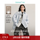 茵曼（INMAN）2025冬季女裝新款防潑水白鴨絨時(shí)尚襯衫式輕羽絨服休閑保暖外套 淺水藍-18448067H1 M