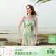 三彩獨醒2025夏季新款暈染一字領(lǐng)印花吊帶裙連衣裙長(cháng)裙度假F 嫩黃色 S 155/80A