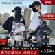 CALWAN KEODH書(shū)包男女ins初中高中大學(xué)生潮流大容量雙肩包輕便電腦旅行背包 黑色【小牛掛件+隨機徽章】實(shí)用小眾百搭通勤運動(dòng)大包